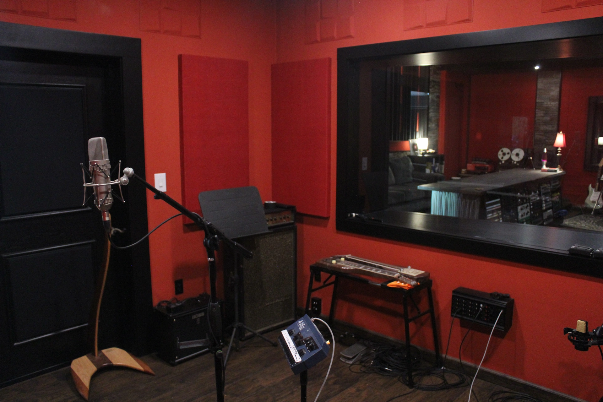 Vocal booth ready to record